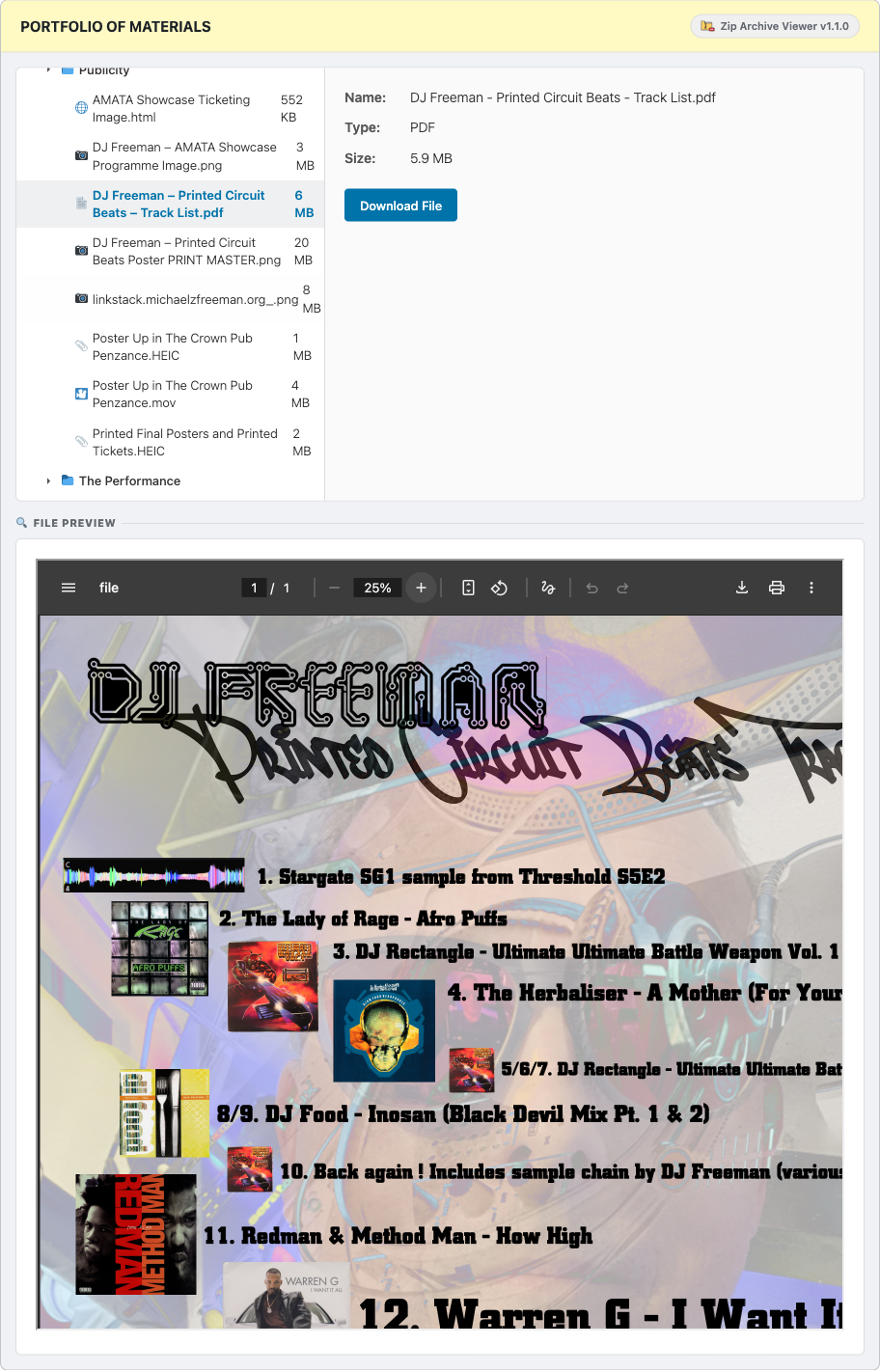 Zip Archive Viewer PDF Preview Showcase
